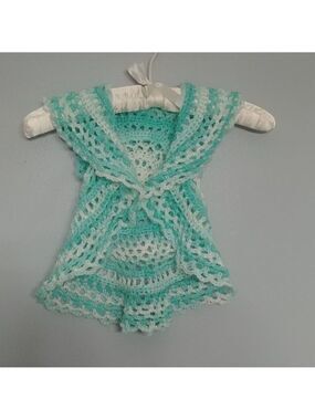 Handmade crocheted ring around the rosie circular vest sz 24m- 2T